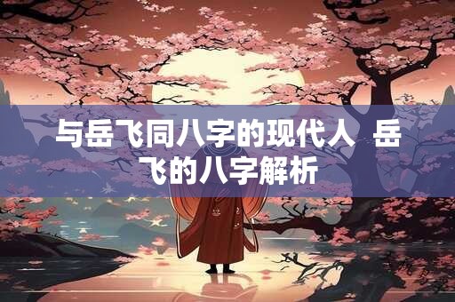 与岳飞同八字的现代人  岳飞的八字解析