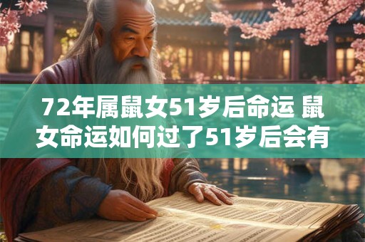 72年属鼠女51岁后命运 鼠女命运如何过了51岁后会有怎样的转变