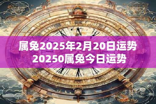 属兔2025年2月20日运势 20250属兔今日运势