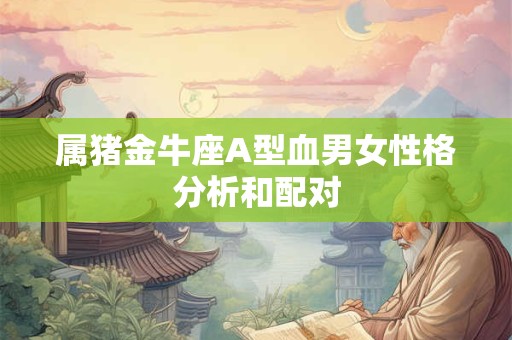 属猪金牛座A型血男女性格分析和配对