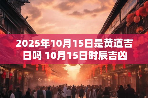2025年10月15日是黄道吉日吗 10月15日时辰吉凶