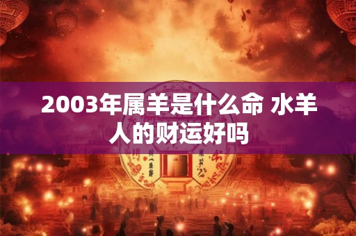 2003年属羊是什么命 水羊人的财运好吗