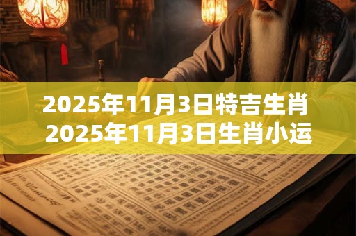 2025年11月3日特吉生肖 2025年11月3日生肖小运播报