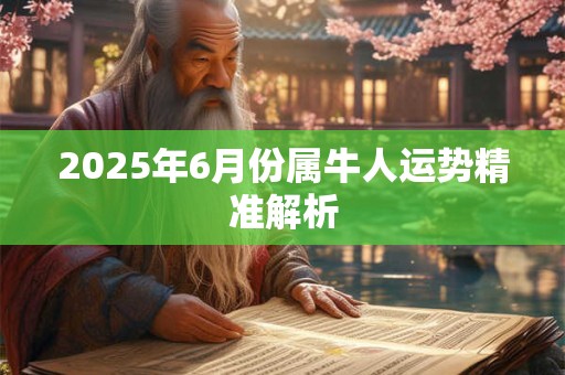2025年6月份属牛人运势精准解析