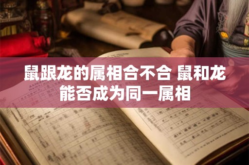 鼠跟龙的属相合不合 鼠和龙能否成为同一属相