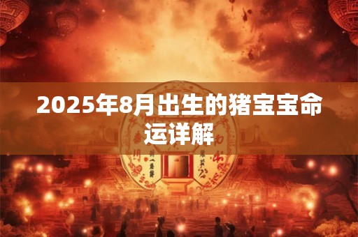 2025年8月出生的猪宝宝命运详解