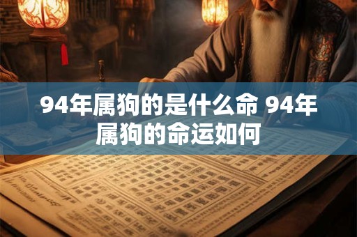 94年属狗的是什么命 94年属狗的命运如何