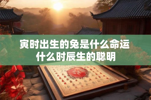 寅时出生的兔是什么命运 什么时辰生的聪明