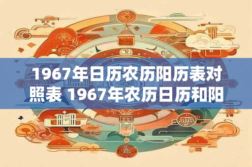 1967年日历农历阳历表对照表 1967年农历日历和阳历日历可以对照吗