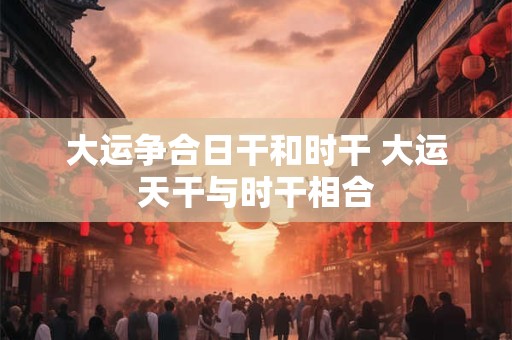 大运争合日干和时干 大运天干与时干相合