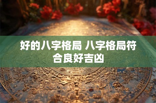 好的八字格局 八字格局符合良好吉凶