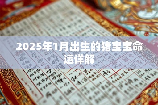 2025年1月出生的猪宝宝命运详解