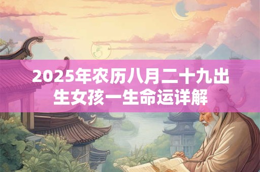 2025年农历八月二十九出生女孩一生命运详解