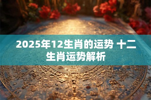 2025年12生肖的运势 十二生肖运势解析