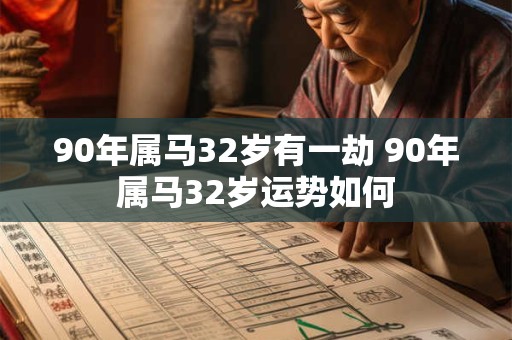 90年属马32岁有一劫 90年属马32岁运势如何