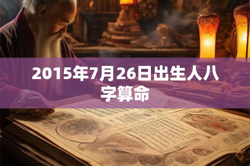 2015年7月26日出生人八字算命