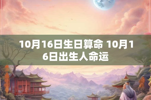 10月16日生日算命 10月16日出生人命运