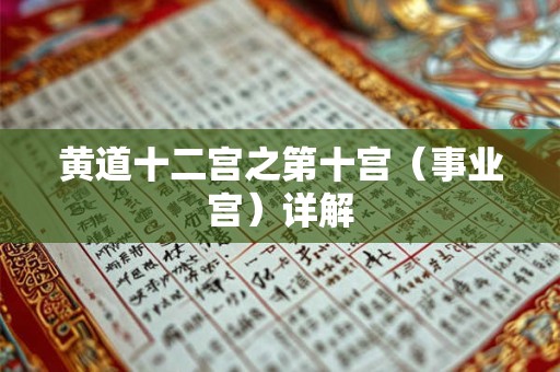 黄道十二宫之第十宫（事业宫）详解