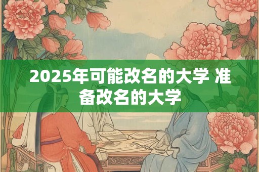 2025年可能改名的大学 准备改名的大学