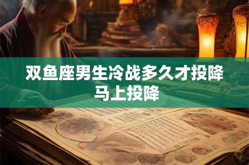 双鱼座男生冷战多久才投降 马上投降