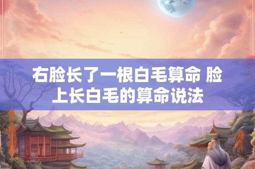 右脸长了一根白毛算命 脸上长白毛的算命说法