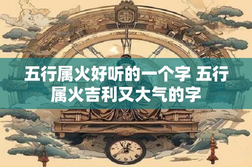 五行属火好听的一个字 五行属火吉利又大气的字