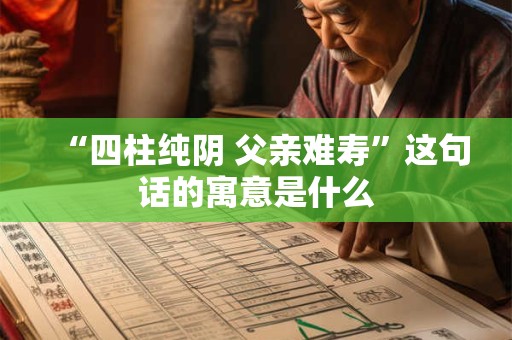 “四柱纯阴 父亲难寿”这句话的寓意是什么
