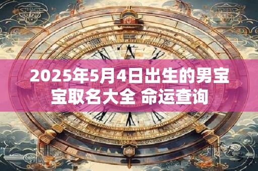 2025年5月4日出生的男宝宝取名大全 命运查询