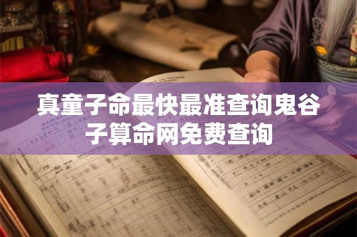 真童子命最快最准查询鬼谷子算命网免费查询