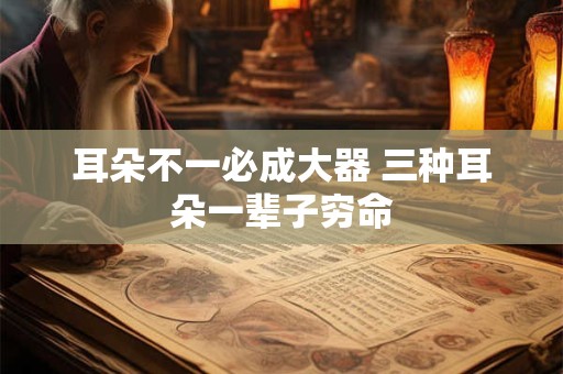 耳朵不一必成大器 三种耳朵一辈子穷命