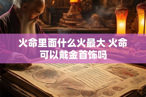 火命里面什么火最大 火命可以戴金首饰吗