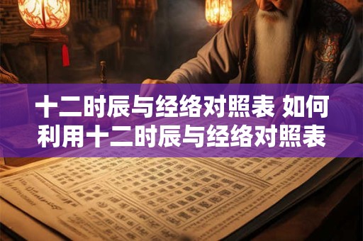 十二时辰与经络对照表 如何利用十二时辰与经络对照表调节身体健康