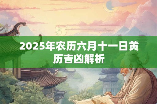 2025年农历六月十一日黄历吉凶解析