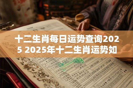 十二生肖每日运势查询2025 2025年十二生肖运势如何