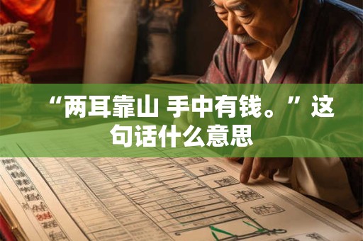 “两耳靠山 手中有钱。”这句话什么意思
