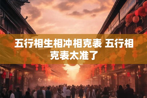 五行相生相冲相克表 五行相克表太准了