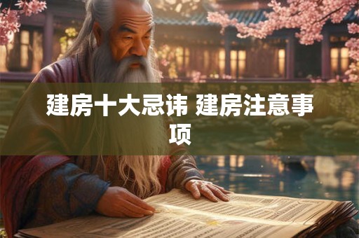 建房十大忌讳 建房注意事项