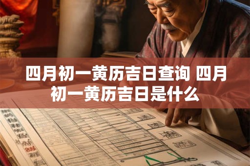 四月初一黄历吉日查询 四月初一黄历吉日是什么
