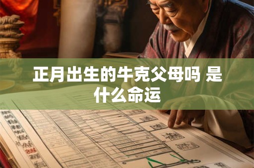 正月出生的牛克父母吗 是什么命运