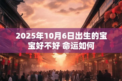 2026年10月6日出生的宝宝好不好 命运如何