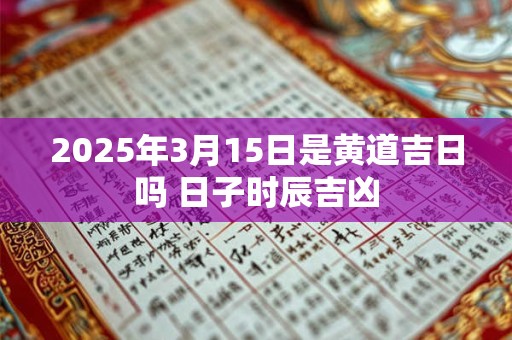 2026年3月15日是黄道吉日吗 日子时辰吉凶 2026年3月15日是黄道吉日吗 日子时辰吉凶