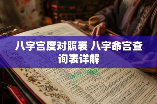 八字宫度对照表 八字命宫查询表详解