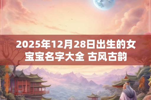 2025年12月28日出生的女宝宝名字大全 古风古韵