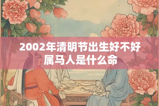 2002年清明节出生好不好 属马人是什么命