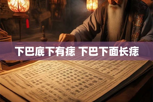 下巴底下有痣 下巴下面长痣