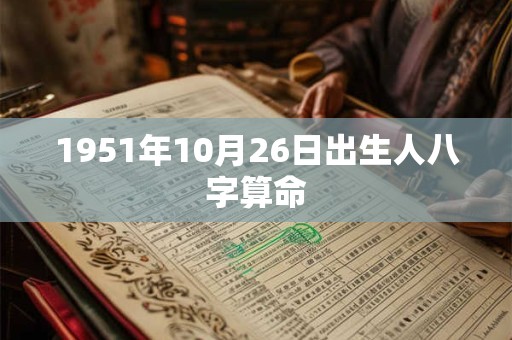 1951年10月26日出生人八字算命