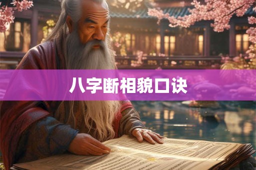八字断相貌口诀