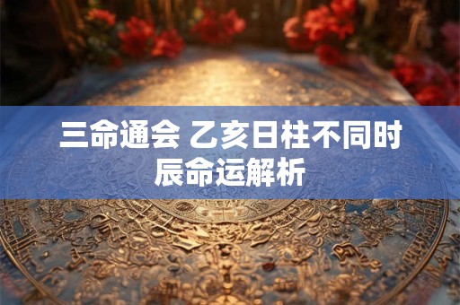 三命通会 乙亥日柱不同时辰命运解析 三命通会 乙亥日柱不同时辰命运解析