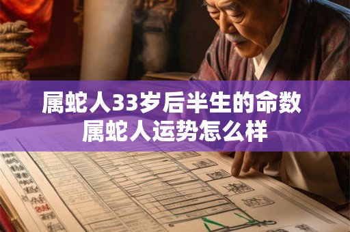 属蛇人33岁后半生的命数 属蛇人运势怎么样 属蛇人33岁后半生的命数 属蛇人运势怎么样