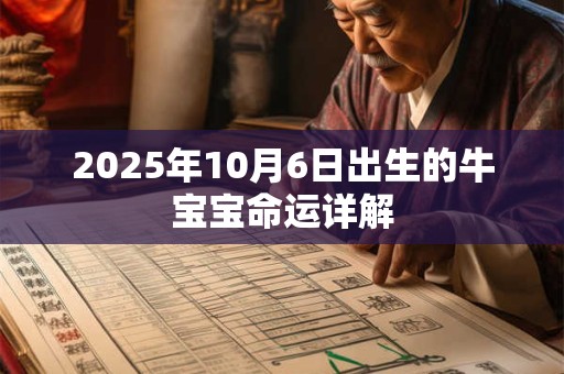 2026年10月6日出生的牛宝宝命运详解